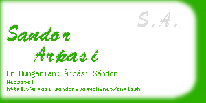 sandor arpasi business card